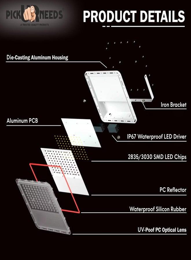 Pick Ur Needs Bright LED 240W Lens Flood Lamp Light Outdoor with Extension Bracket (1) - Image 5